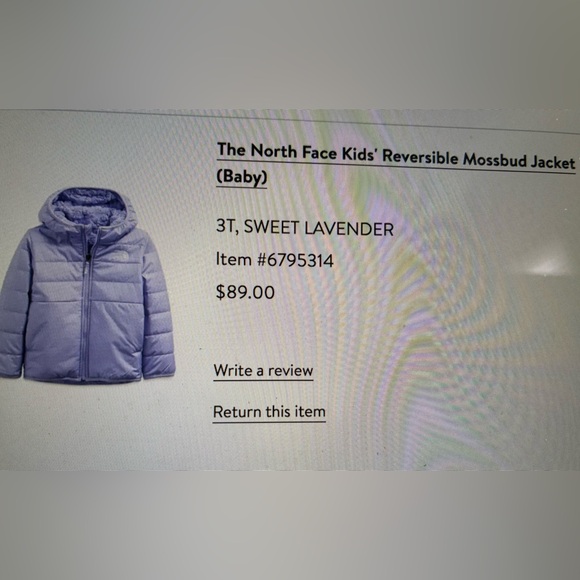The North Face Kids' Reversible Jacket in Sweet Lavender - Picture 1 of 3
